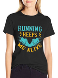Running Keeps Me Alive Graphic Tee - Black