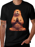 Zen Groundhog Tee - Meditating Marmot T-Shirt