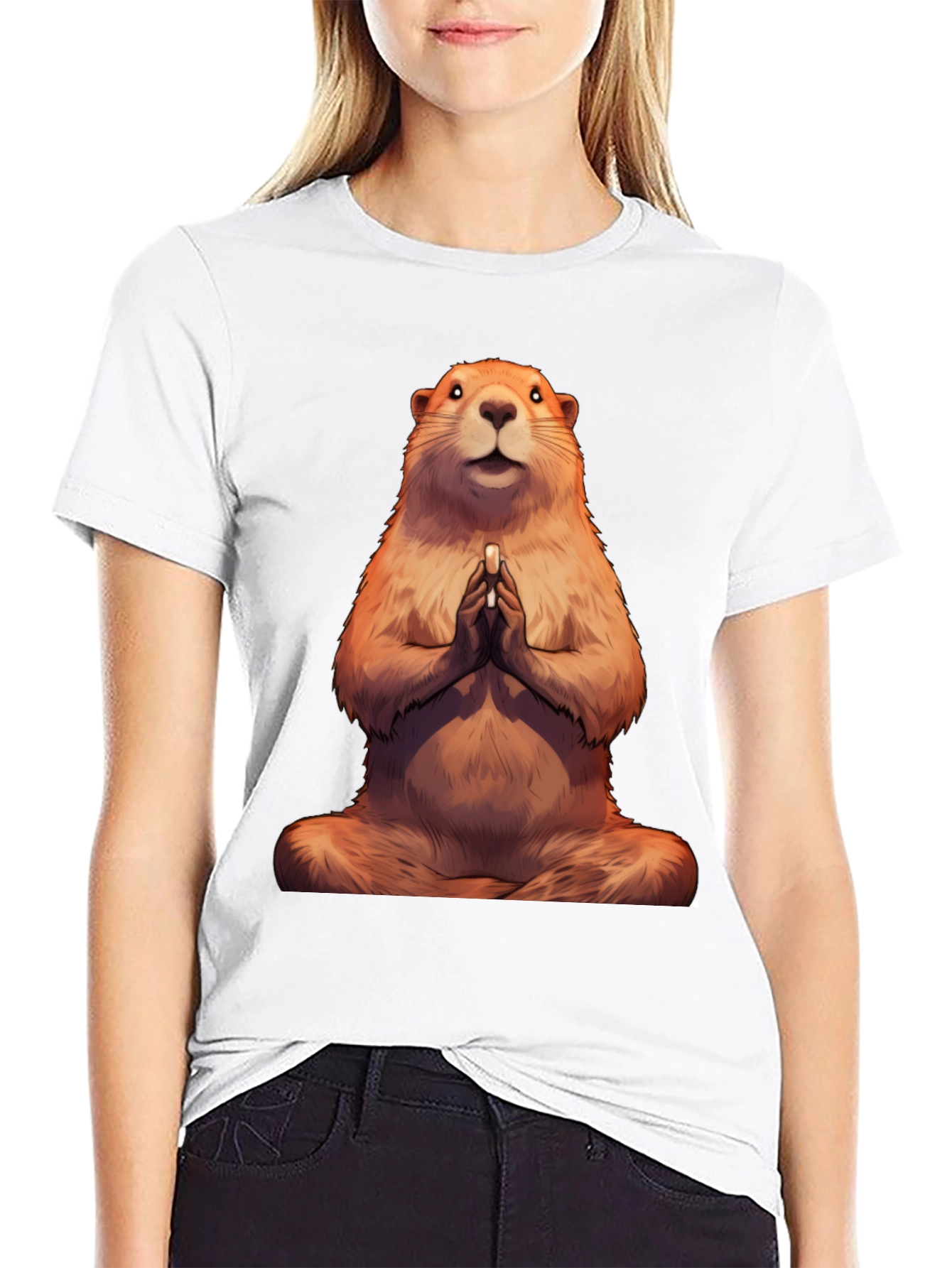 Zen Groundhog Tee - Meditating Marmot T-Shirt