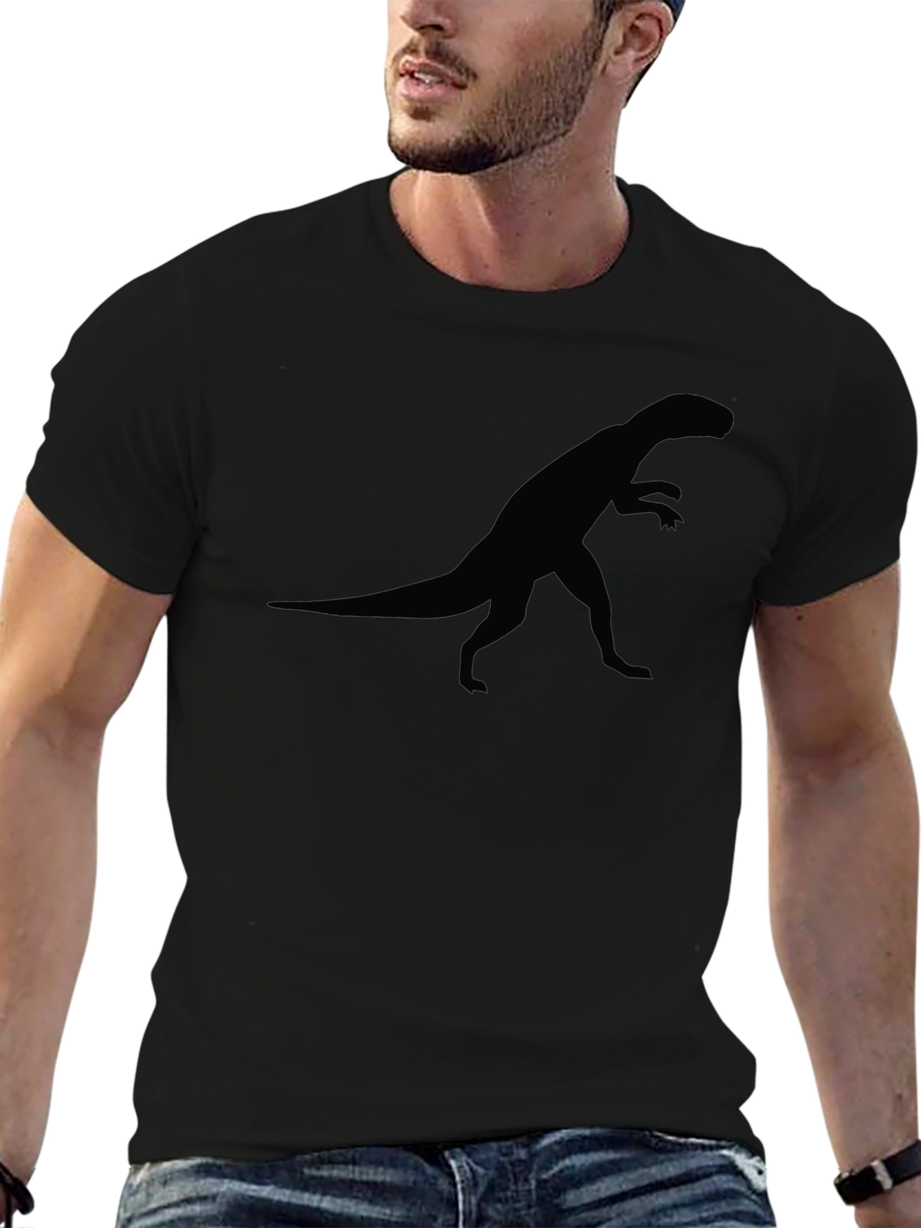 Dinosaur Silhouette T-Shirt - Black Classic Fit