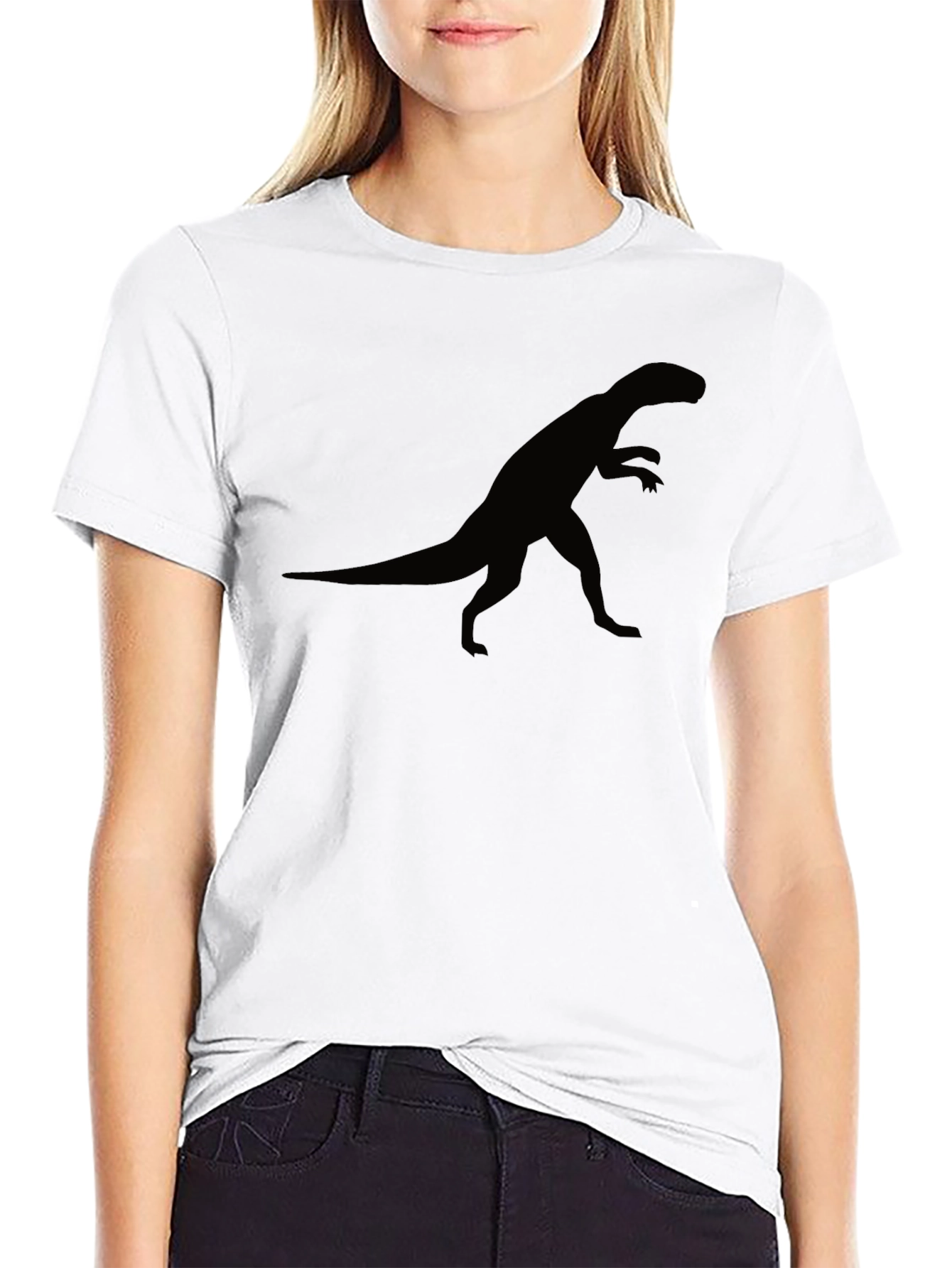 Dinosaur Silhouette T-Shirt - Black Classic Fit
