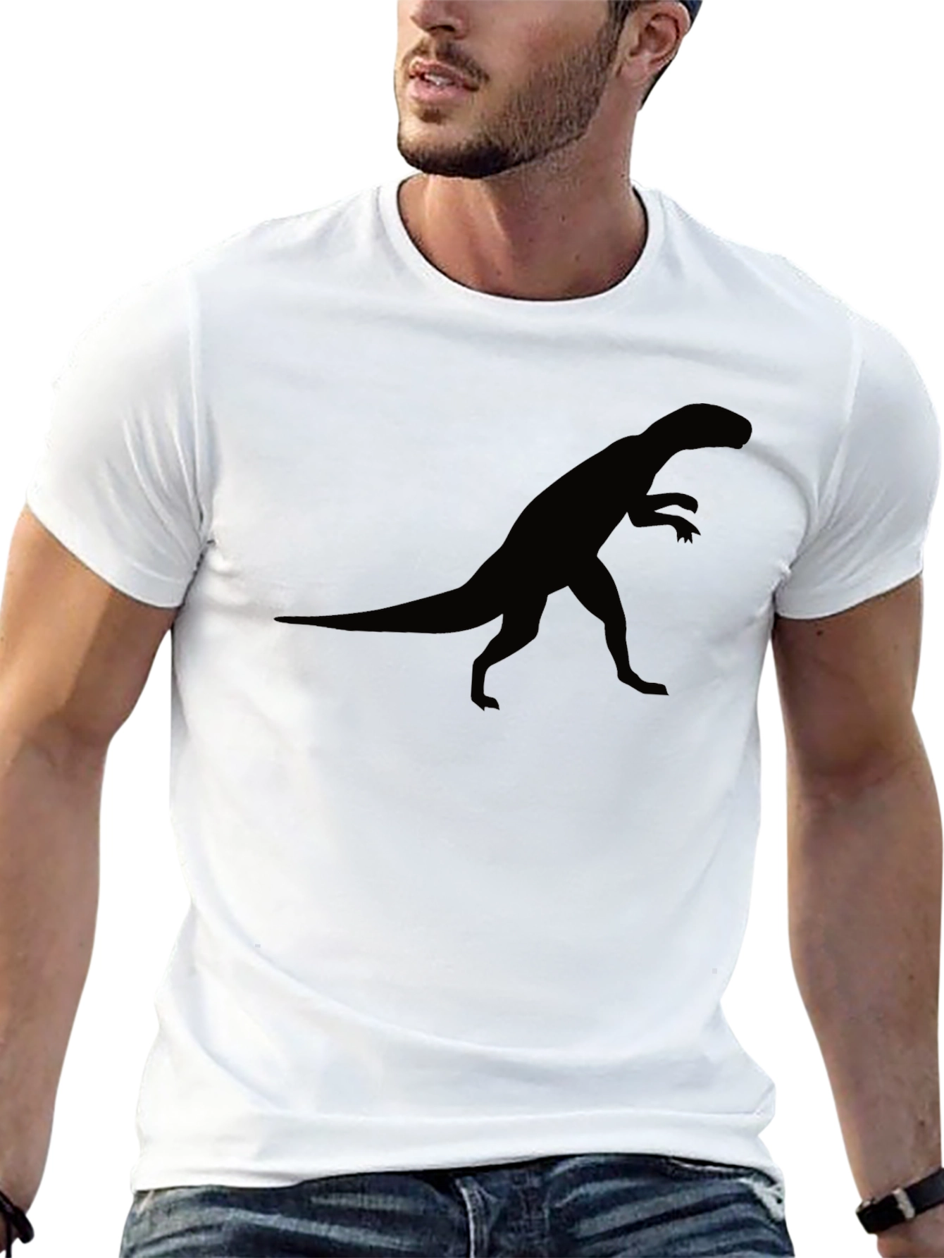 Dinosaur Silhouette T-Shirt - Black Classic Fit
