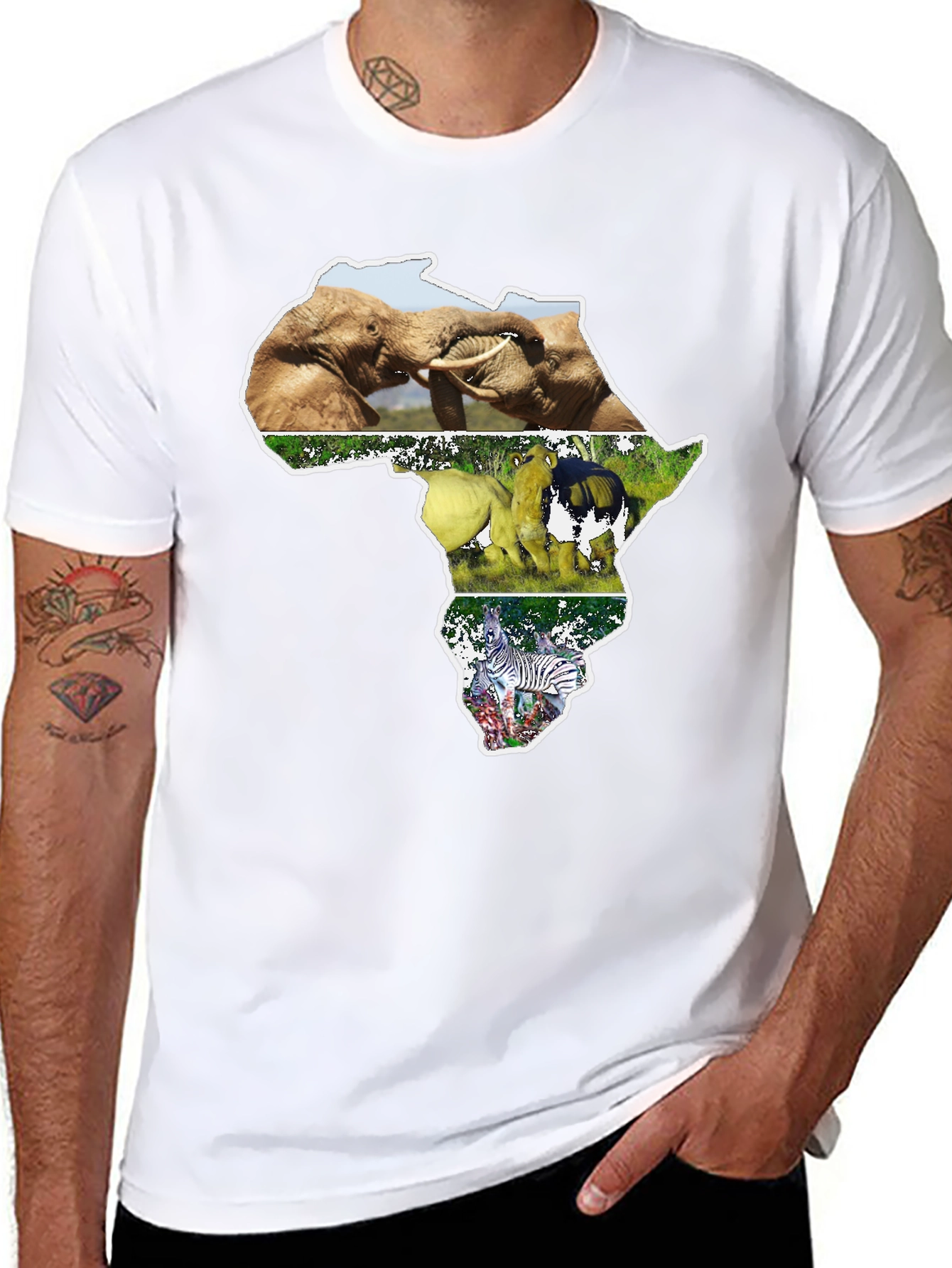 African Wildlife T-Shirt - Continent Design