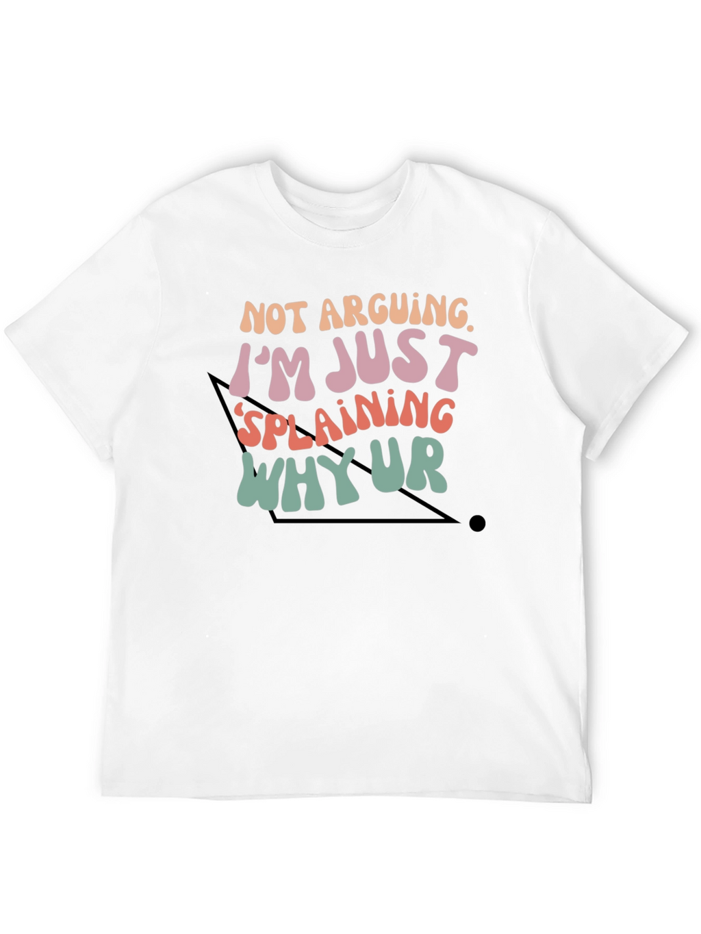 Funny Explaining Graphic Tee - Black Cotton T-Shirt