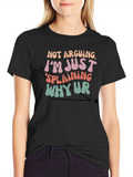 Funny Explaining Graphic Tee - Black Cotton T-Shirt