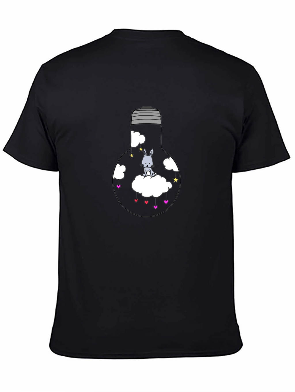 Bunny in Bulb Black T-Shirt