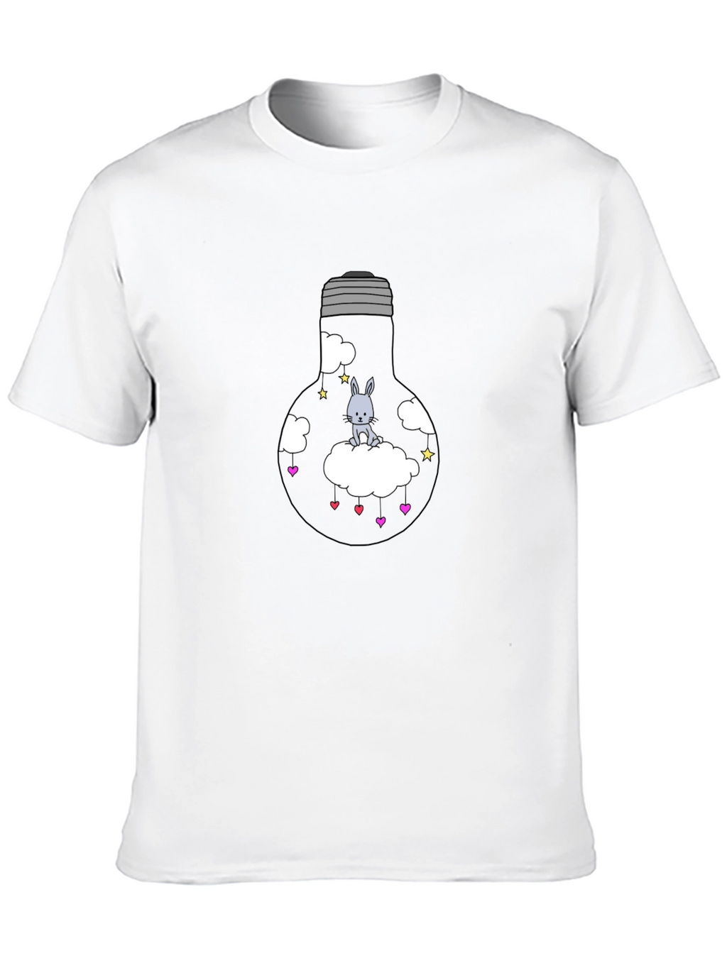Bunny in Bulb Black T-Shirt