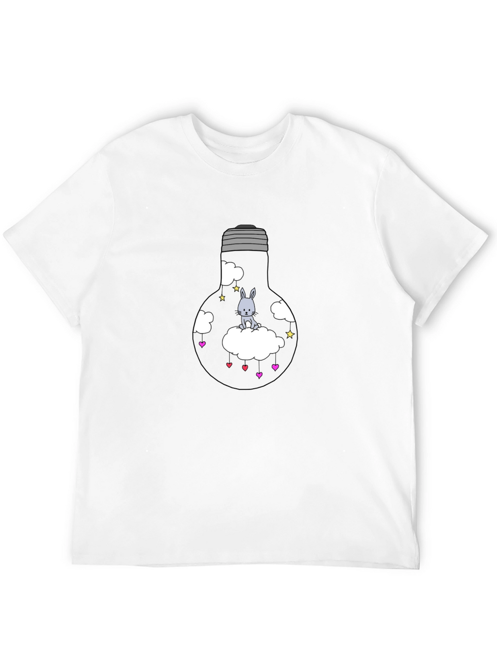 Bunny in Bulb Black T-Shirt