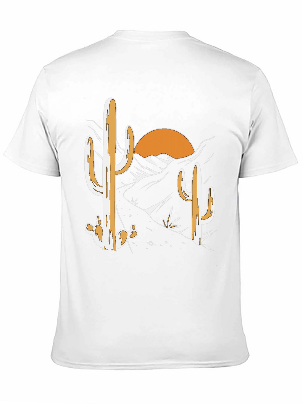Desert Cactus Graphic Tee - Black Cotton T-Shirt