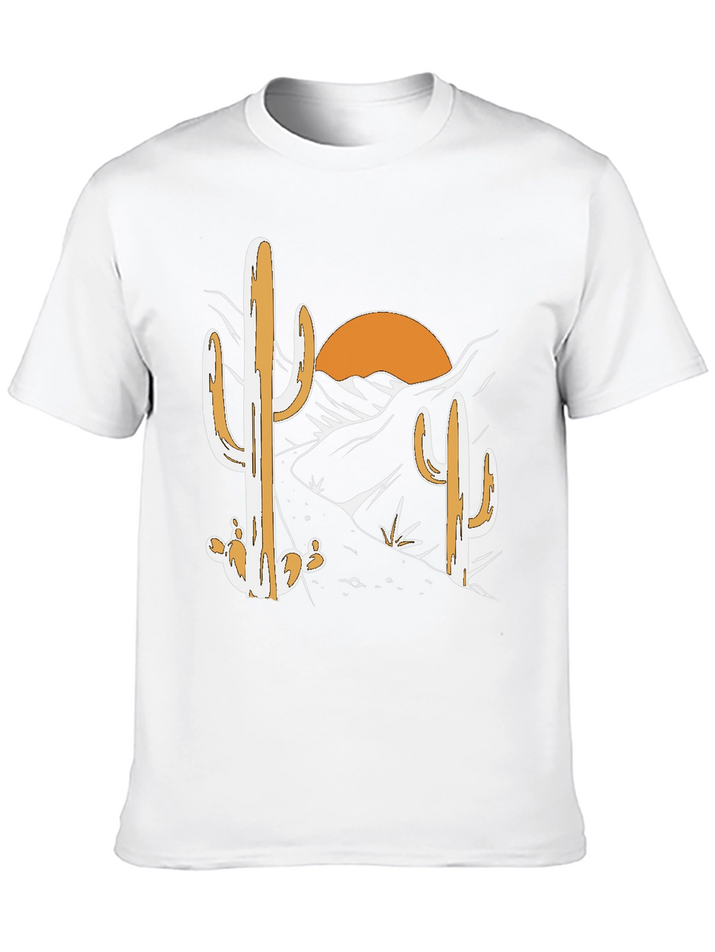 Desert Cactus Graphic Tee - Black Cotton T-Shirt
