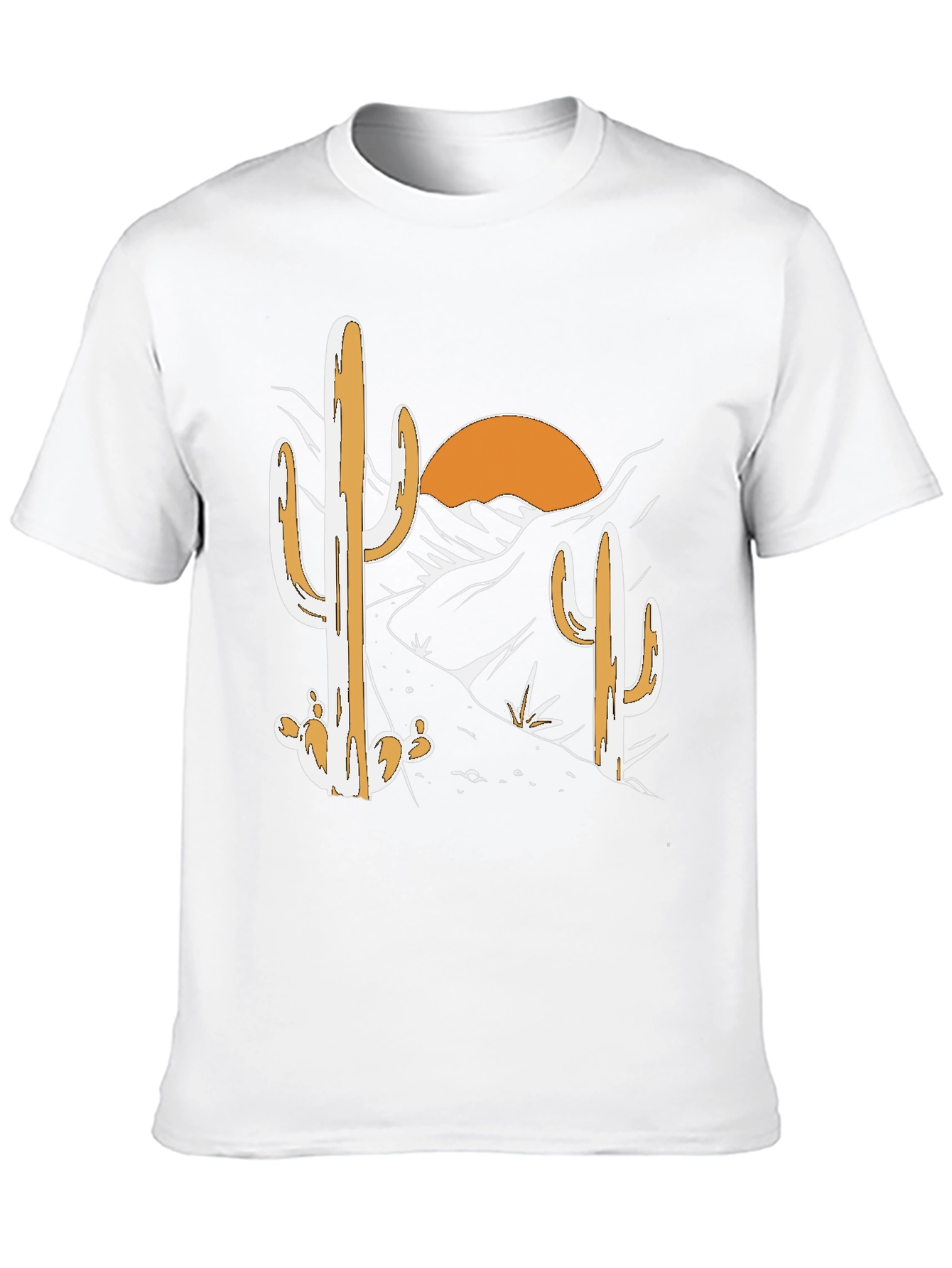 Desert Cactus Graphic Tee - Black Cotton T-Shirt