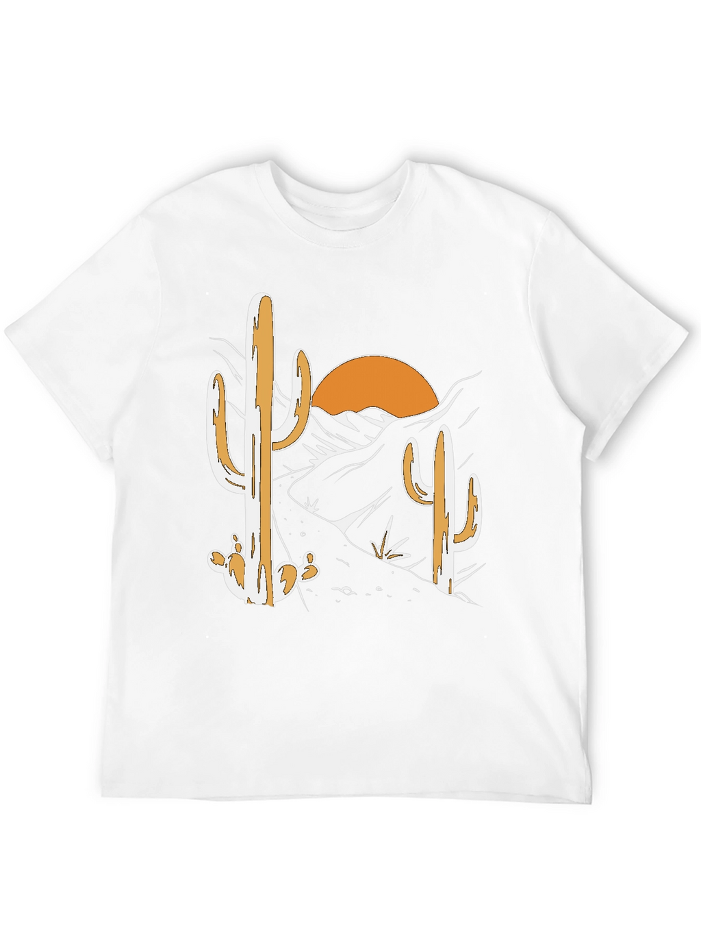 Desert Cactus Graphic Tee - Black Cotton T-Shirt