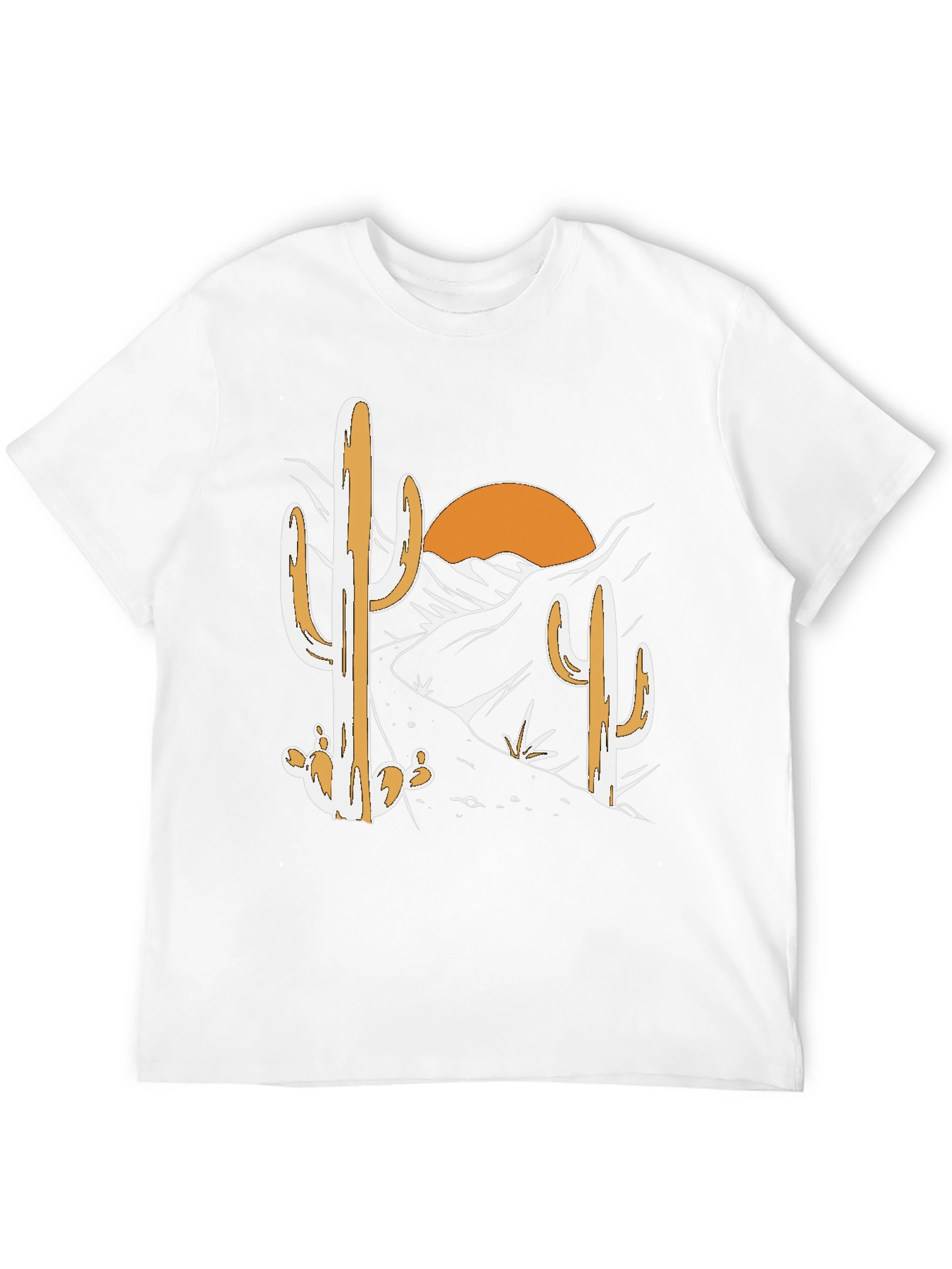 Desert Cactus Graphic Tee - Black Cotton T-Shirt