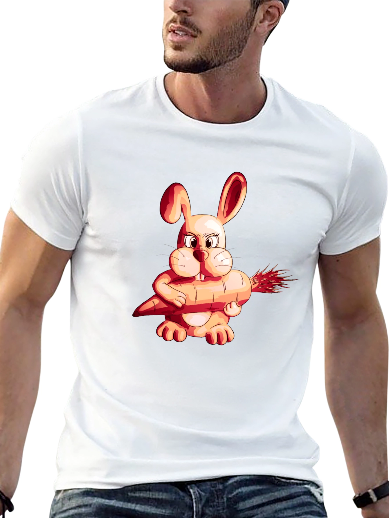 Funny Rabbit Carrot Graphic Tee
