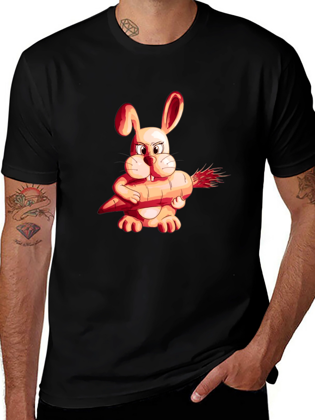 Funny Rabbit Carrot Graphic Tee