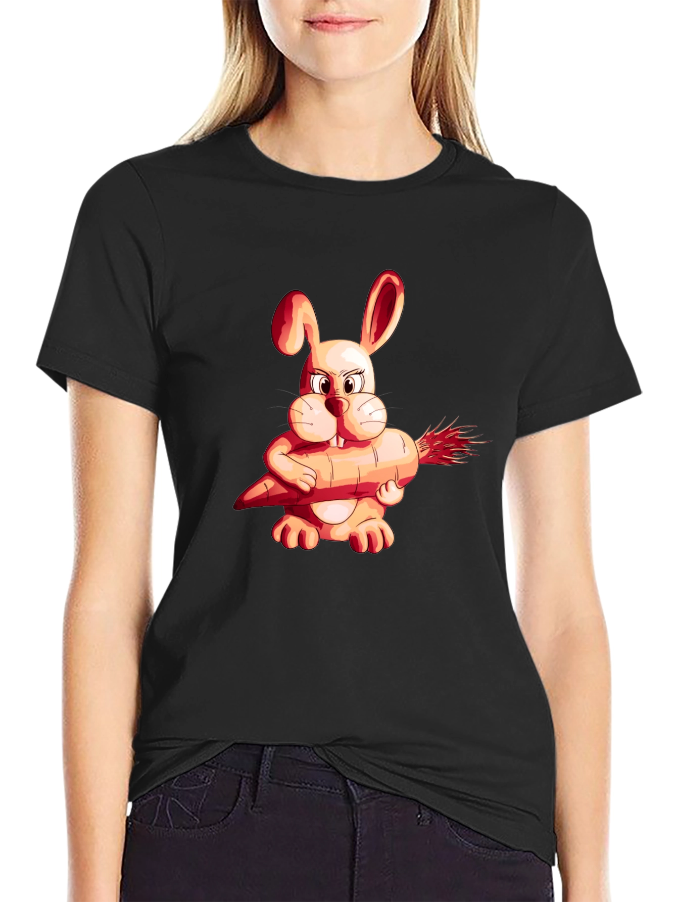 Funny Rabbit Carrot Graphic Tee