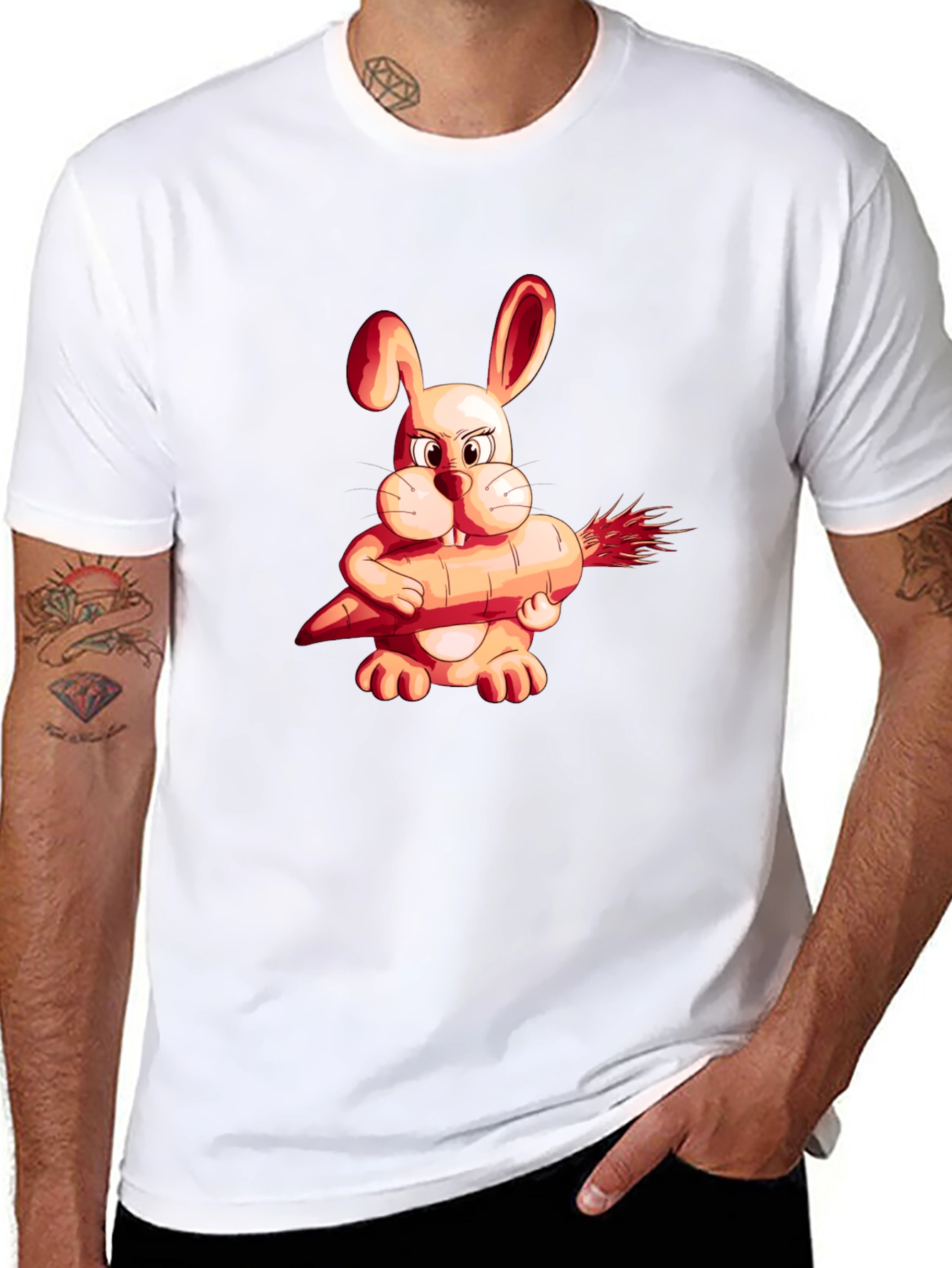 Funny Rabbit Carrot Graphic Tee