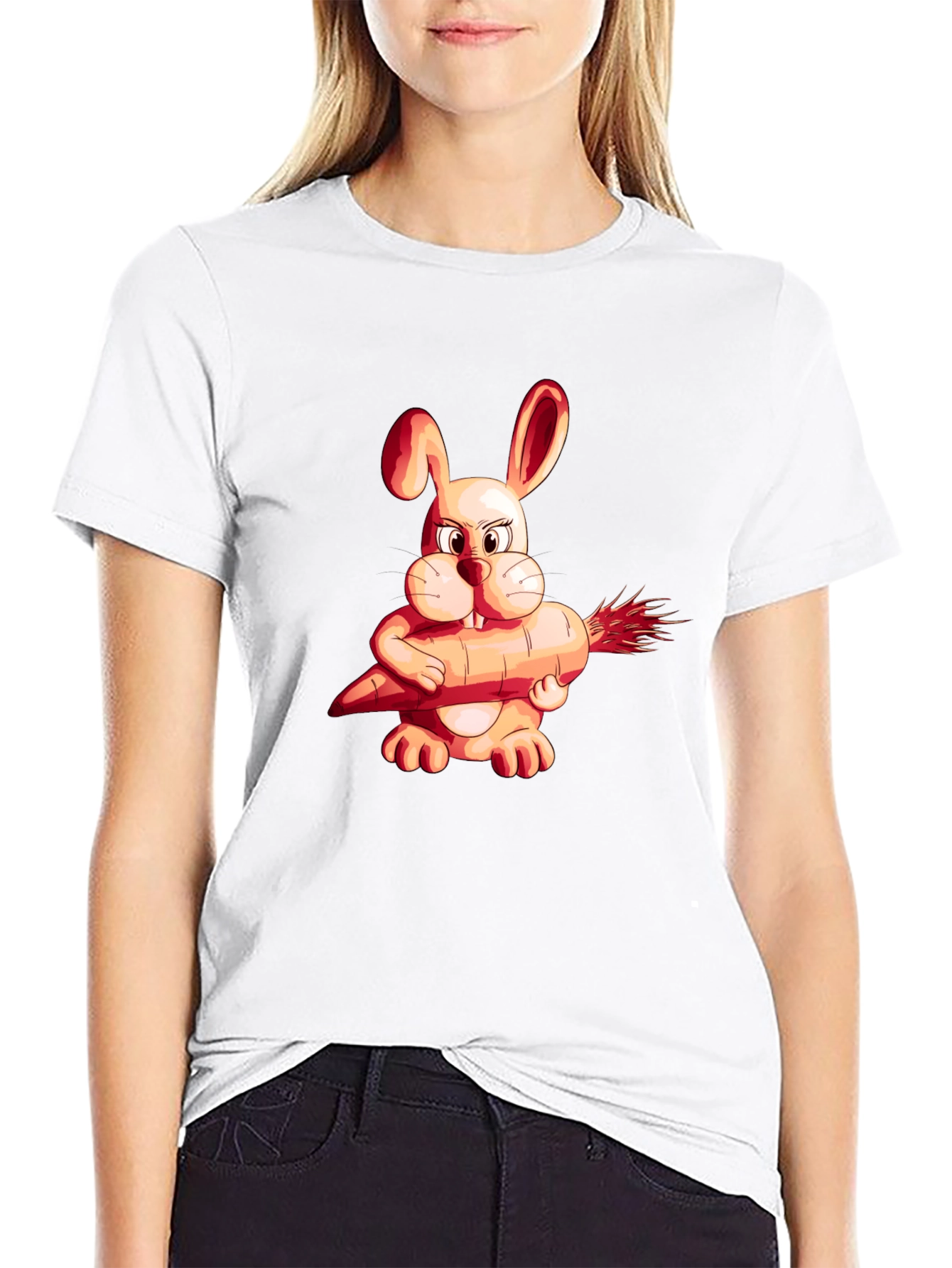 Funny Rabbit Carrot Graphic Tee