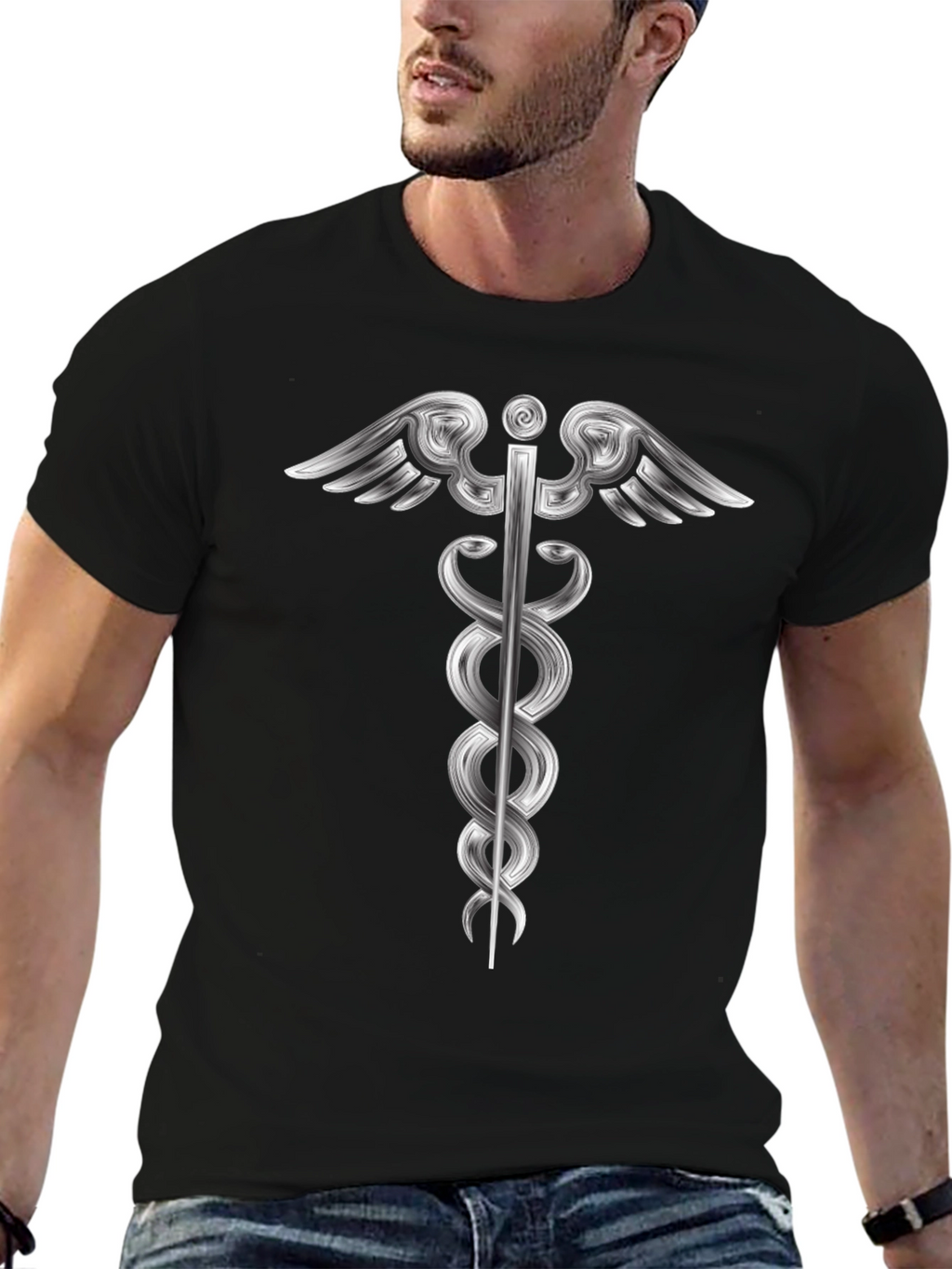 Caduceus Symbol T-Shirt - Medical Staff Apparel