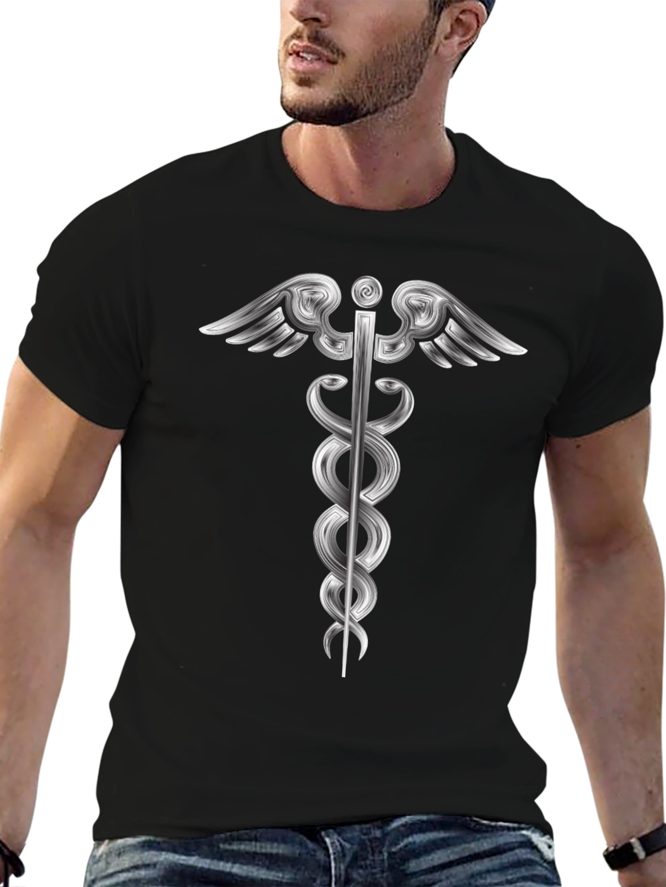 Caduceus Symbol T-Shirt - Medical Staff Apparel