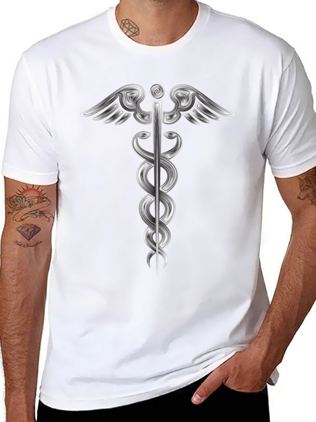 Caduceus Symbol T-Shirt - Medical Staff Apparel