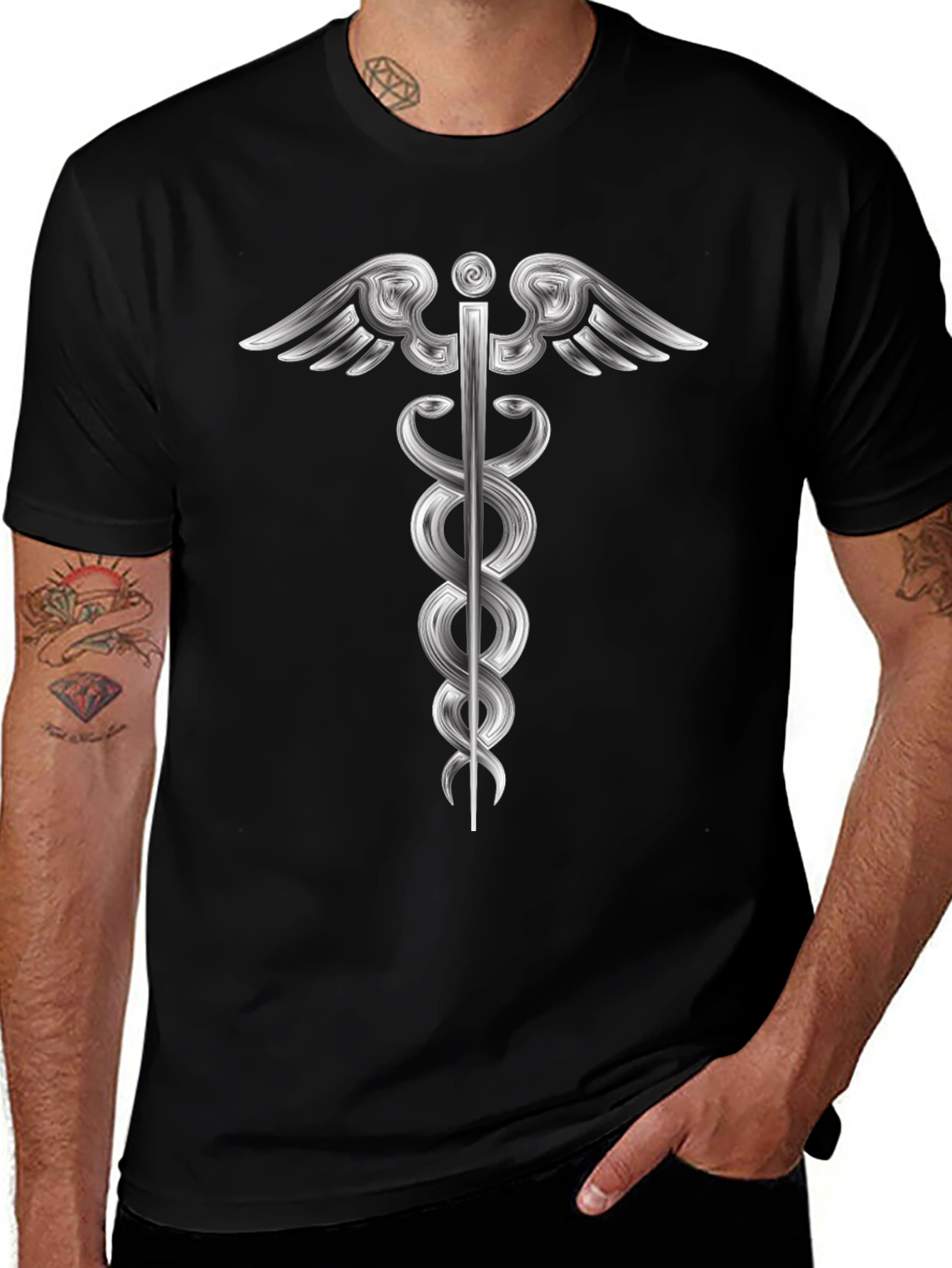 Caduceus Symbol T-Shirt - Medical Staff Apparel