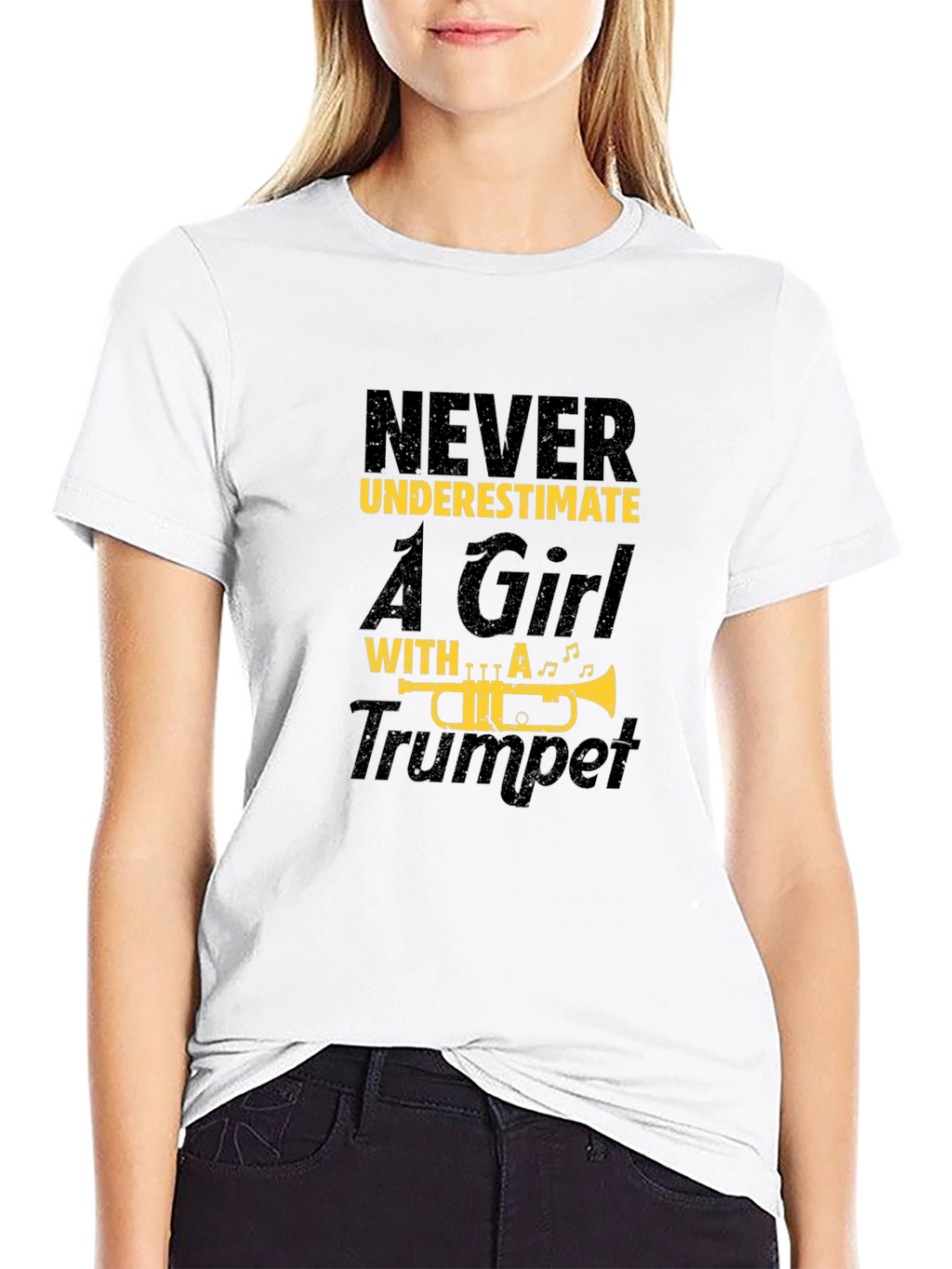 Never Underestimate Girl with Trumpet T-Shirt