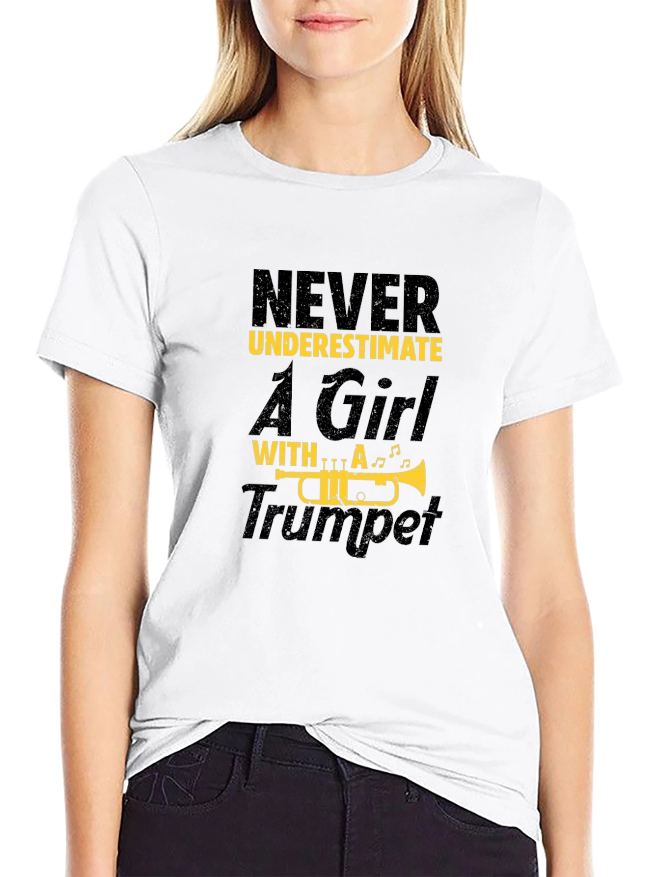 Never Underestimate Girl with Trumpet T-Shirt