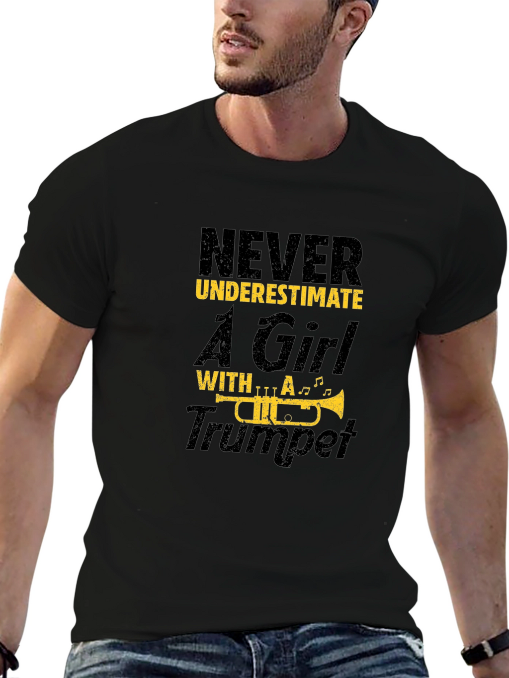 Never Underestimate Girl with Trumpet T-Shirt