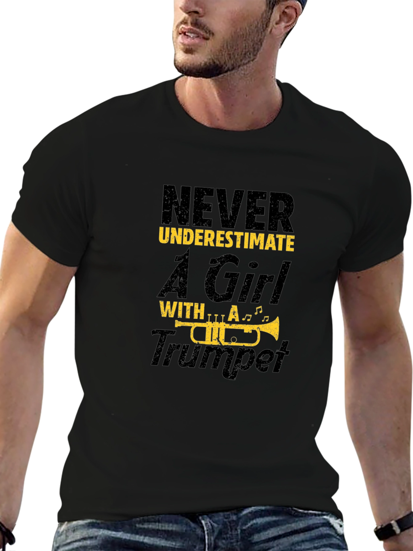 Never Underestimate Girl with Trumpet T-Shirt