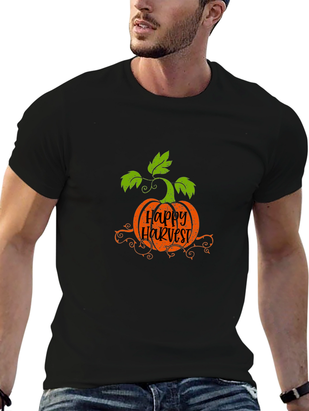 Happy Harvest Pumpkin Graphic T-Shirt