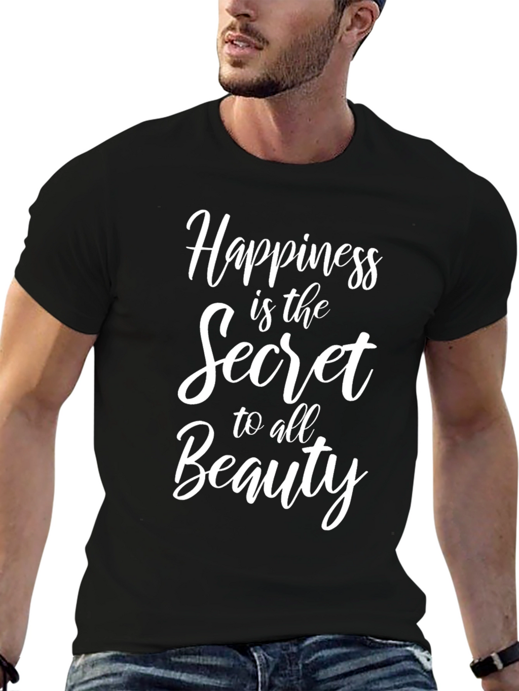 Happiness is Beauty Tee - Stylish Quote T-Shirt