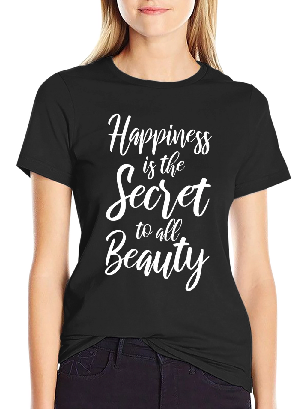 Happiness is Beauty Tee - Stylish Quote T-Shirt