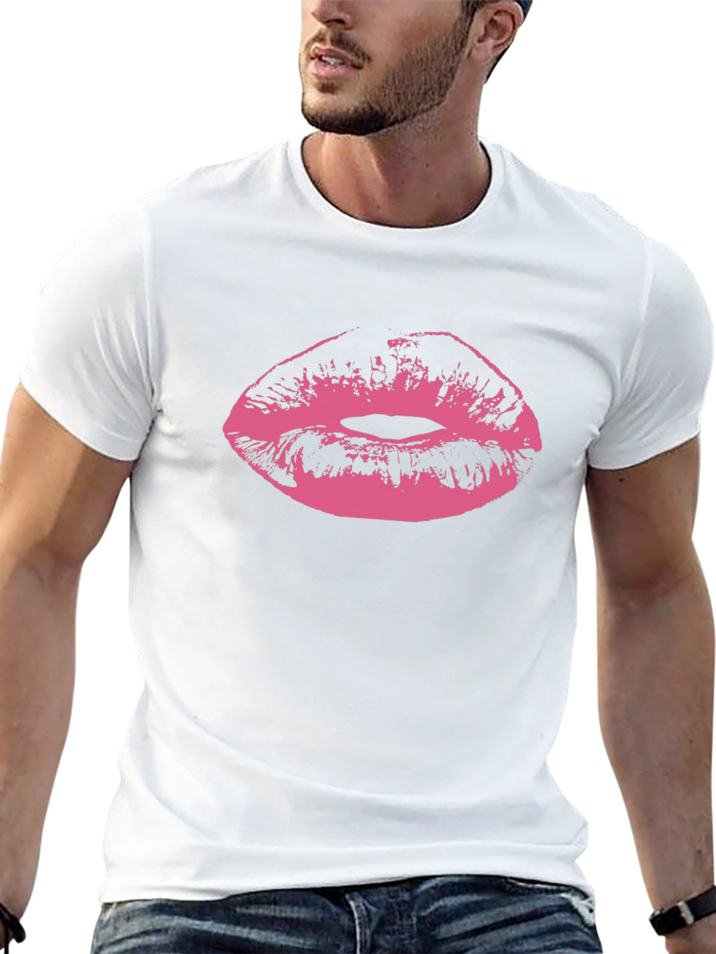 Kiss Print Black Tee - Graphic Lips T-Shirt