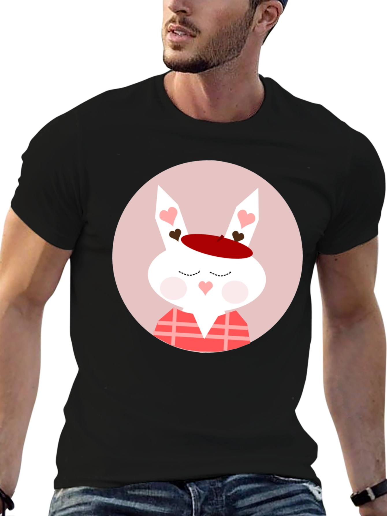 Cute Valentines Day Rabbit Graphic T-Shirt