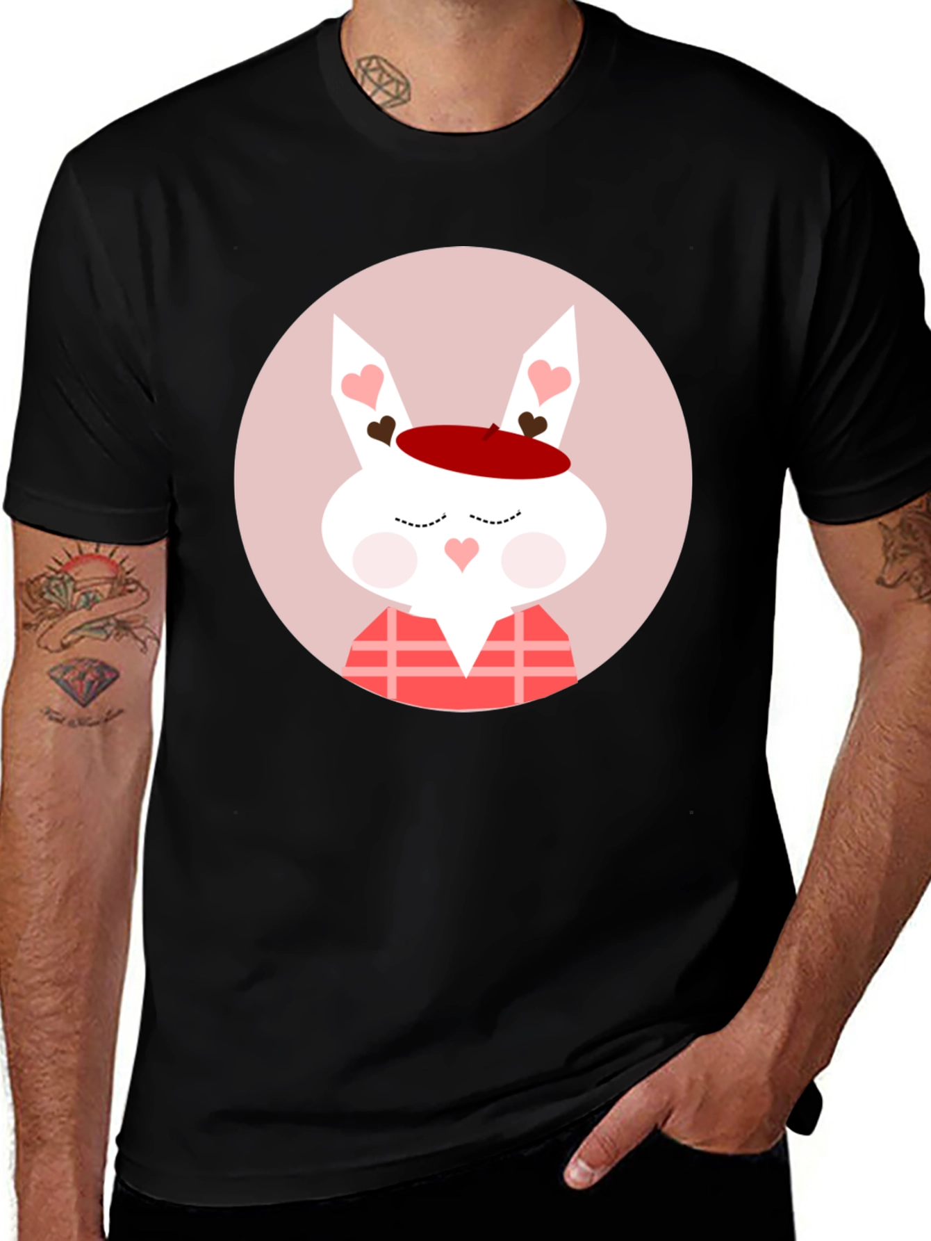 Cute Valentines Day Rabbit Graphic T-Shirt