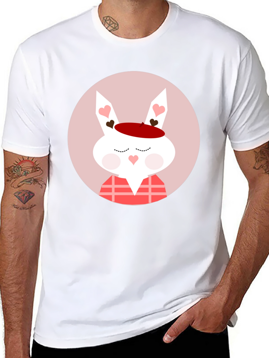Cute Valentines Day Rabbit Graphic T-Shirt