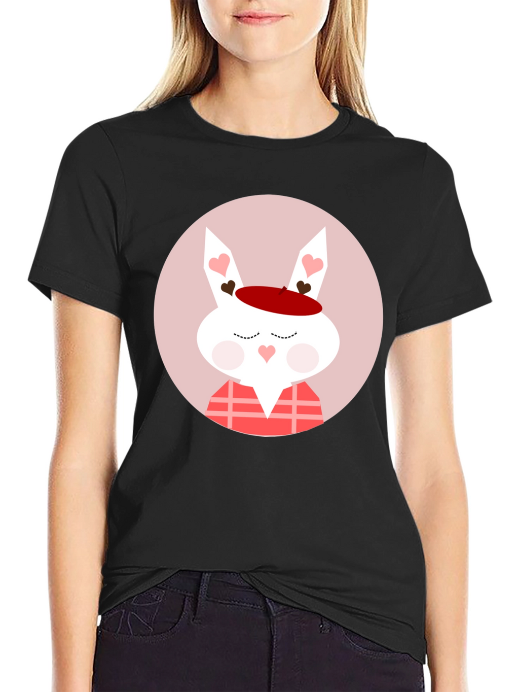 Cute Valentines Day Rabbit Graphic T-Shirt