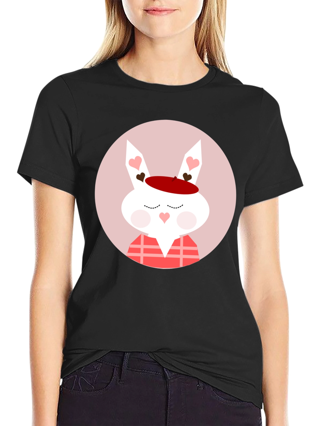 Cute Valentines Day Rabbit Graphic T-Shirt