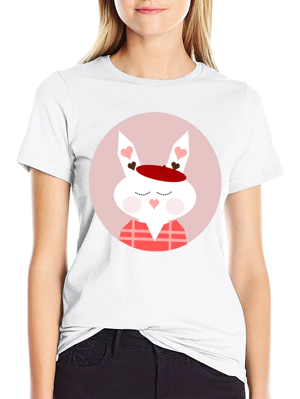 Cute Valentines Day Rabbit Graphic T-Shirt
