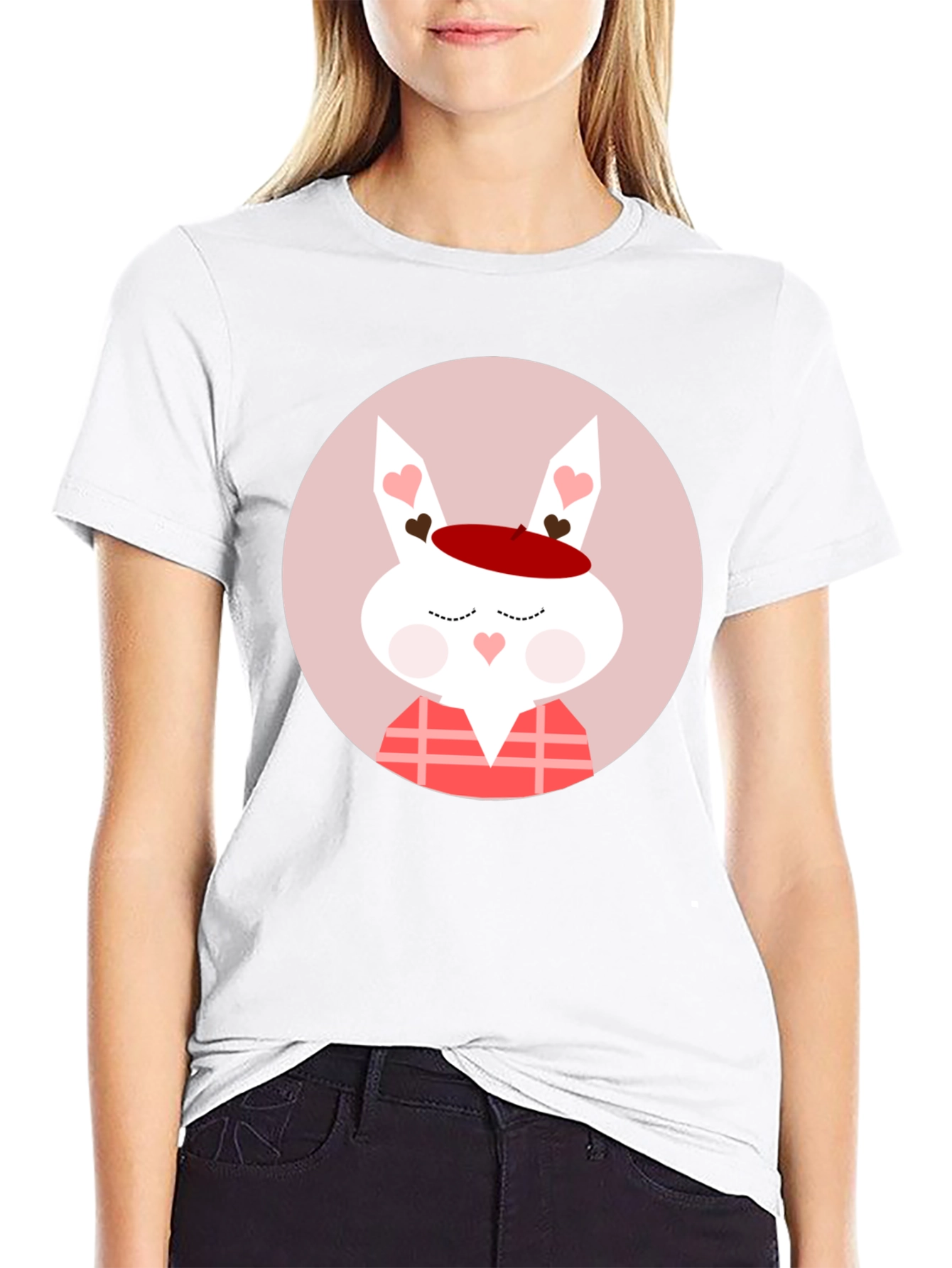 Cute Valentines Day Rabbit Graphic T-Shirt