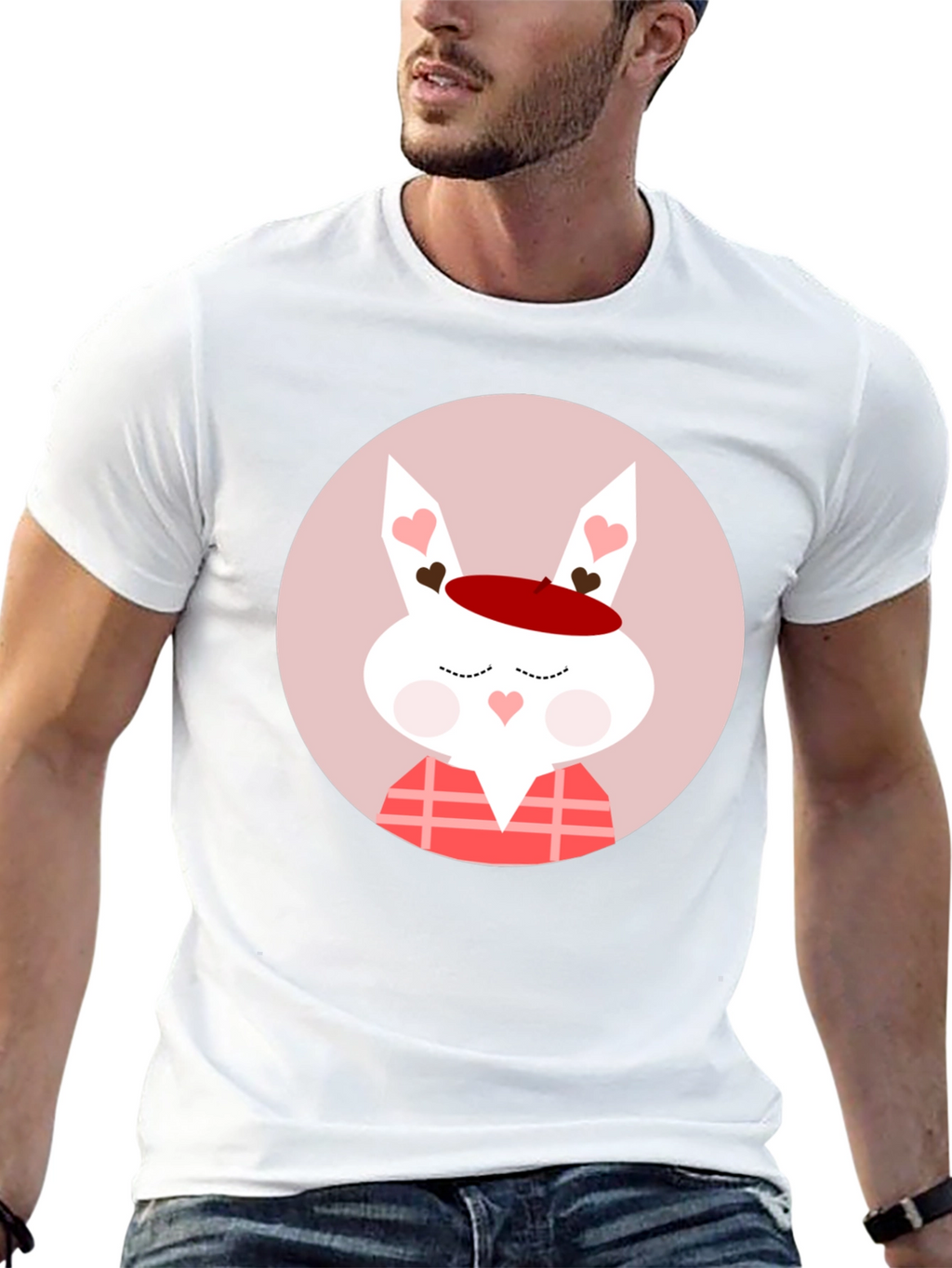 Cute Valentines Day Rabbit Graphic T-Shirt