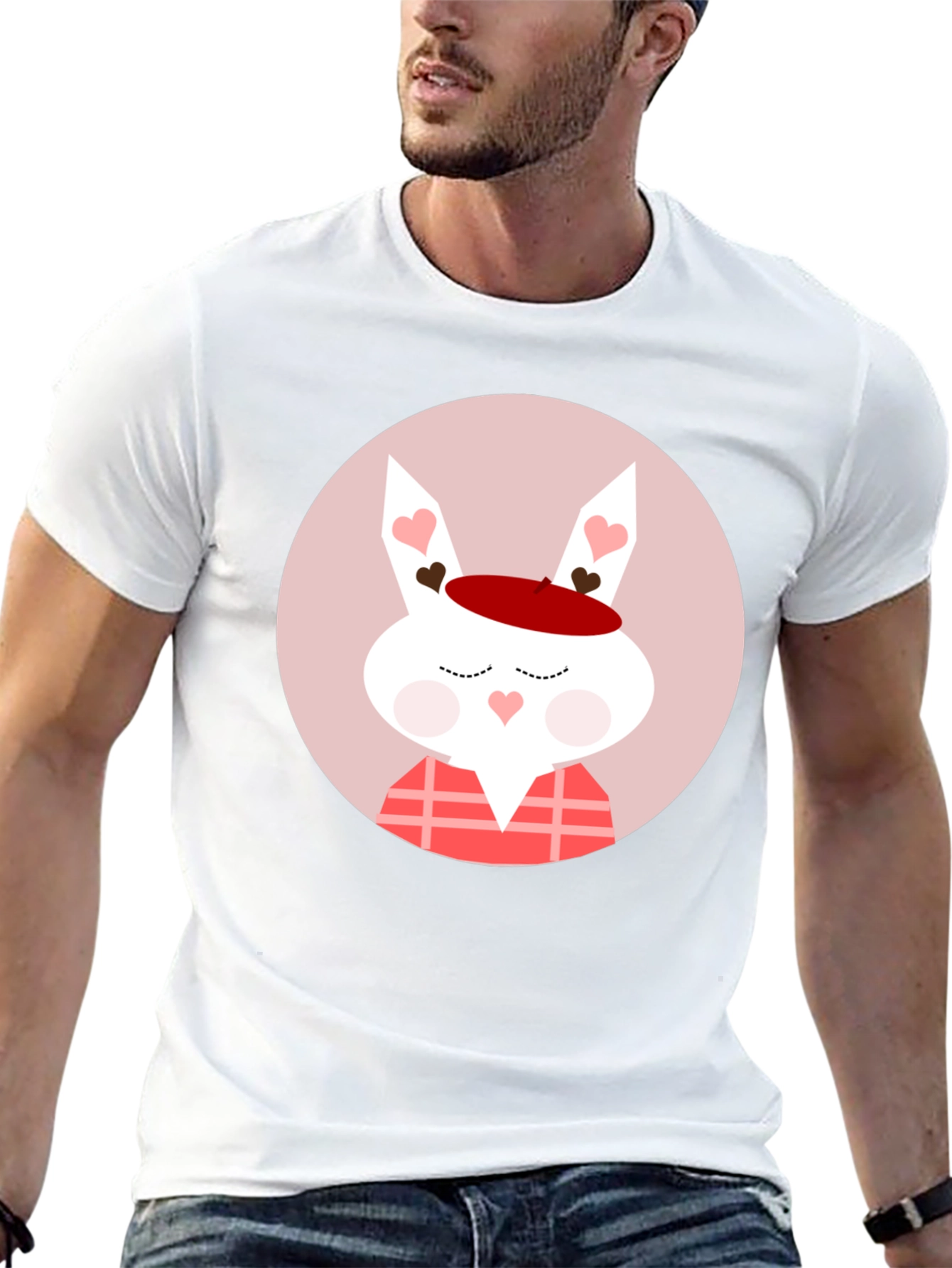 Cute Valentines Day Rabbit Graphic T-Shirt