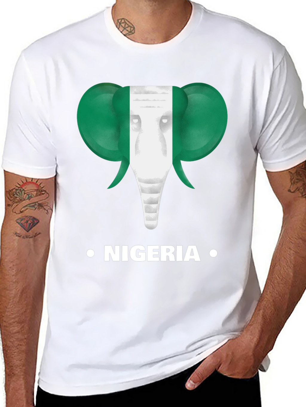 Nigeria Flag Elephant T-Shirt