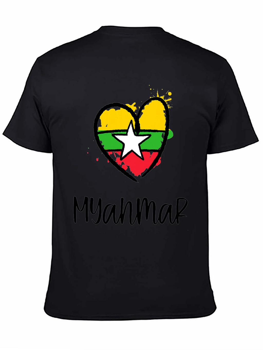 Myanmar Flag Heart T-Shirt - Stylish Graphic Tee