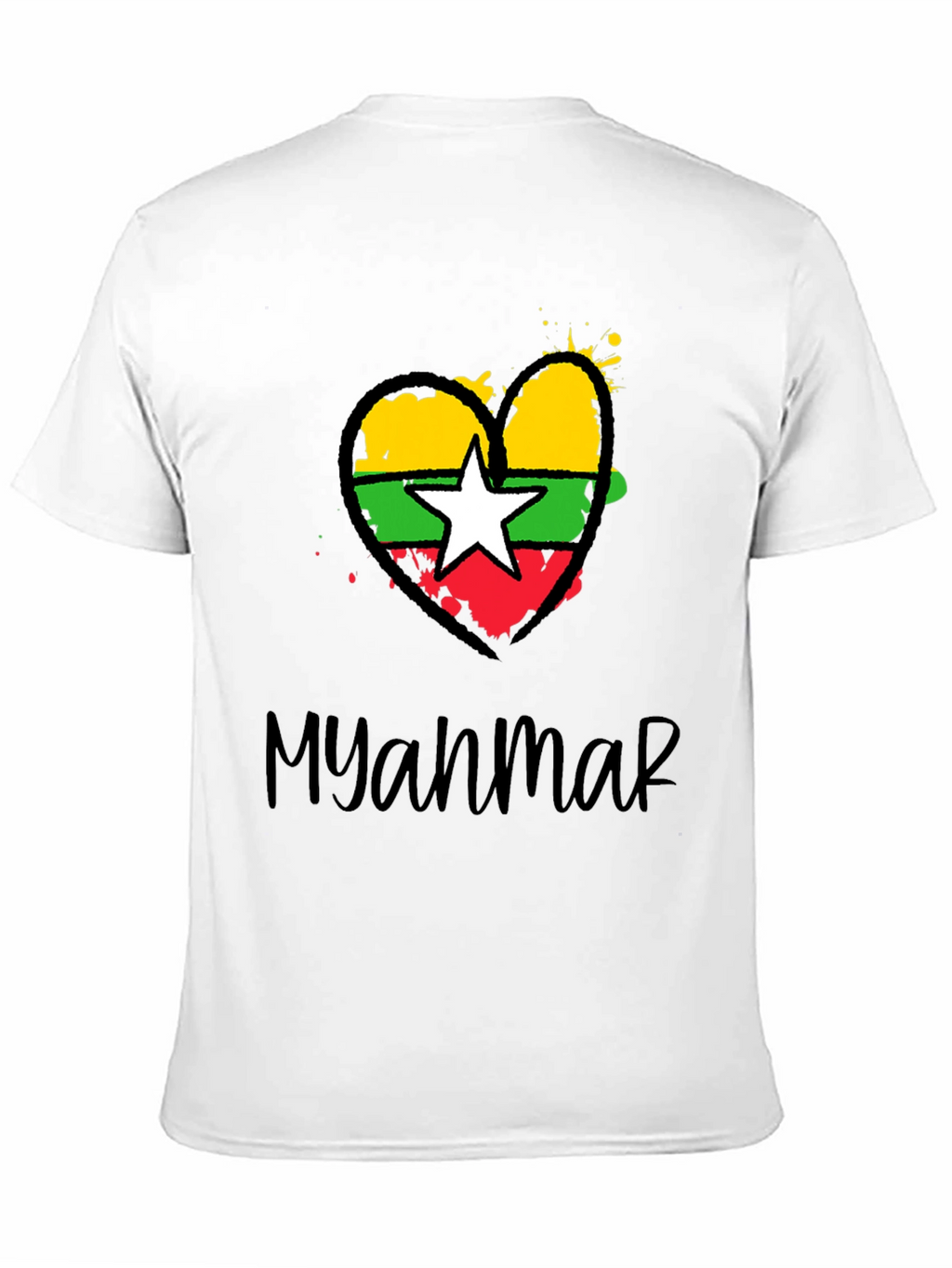 Myanmar Flag Heart T-Shirt - Stylish Graphic Tee