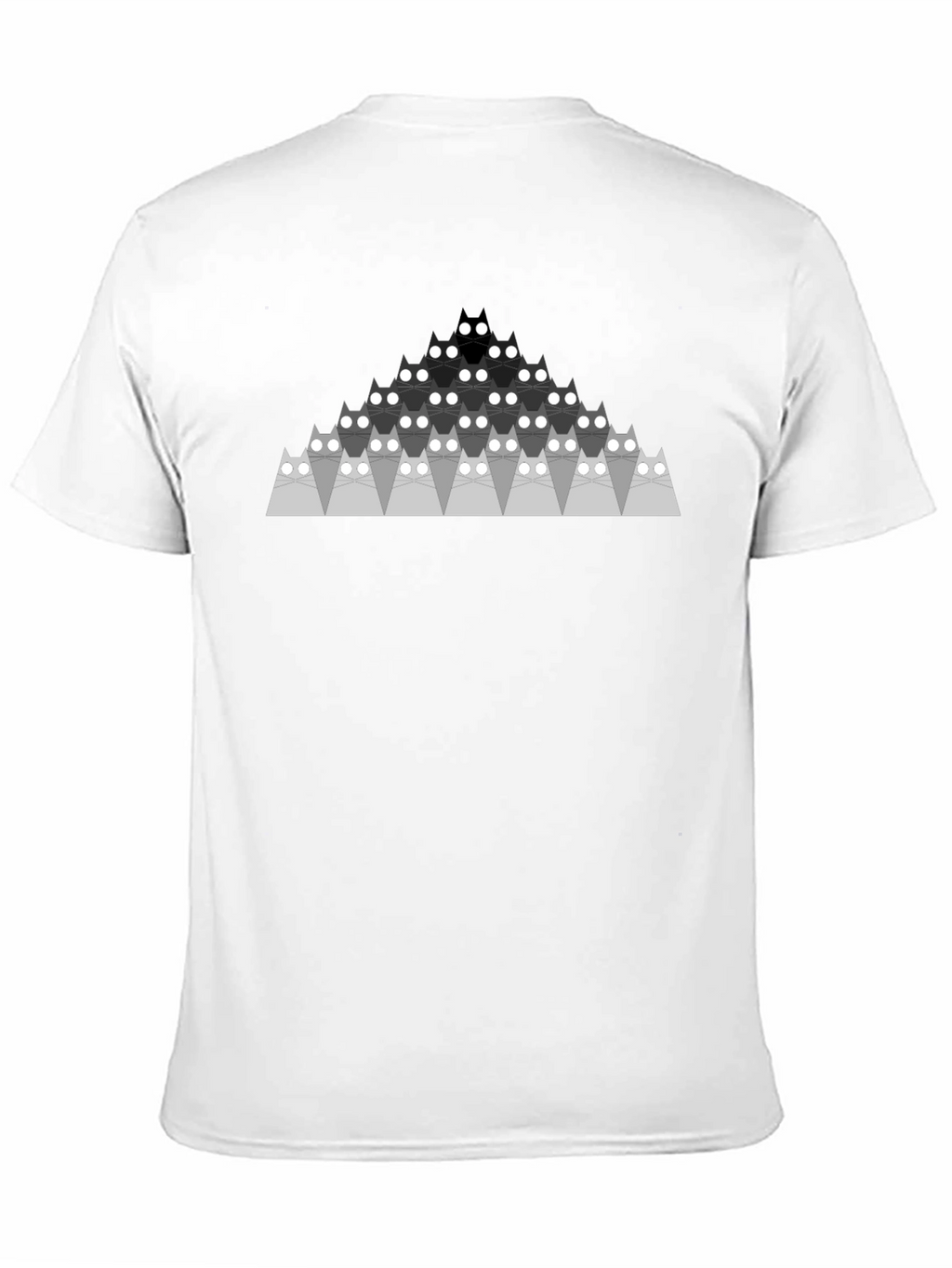 Geometric Cat Pyramid Black T-Shirt