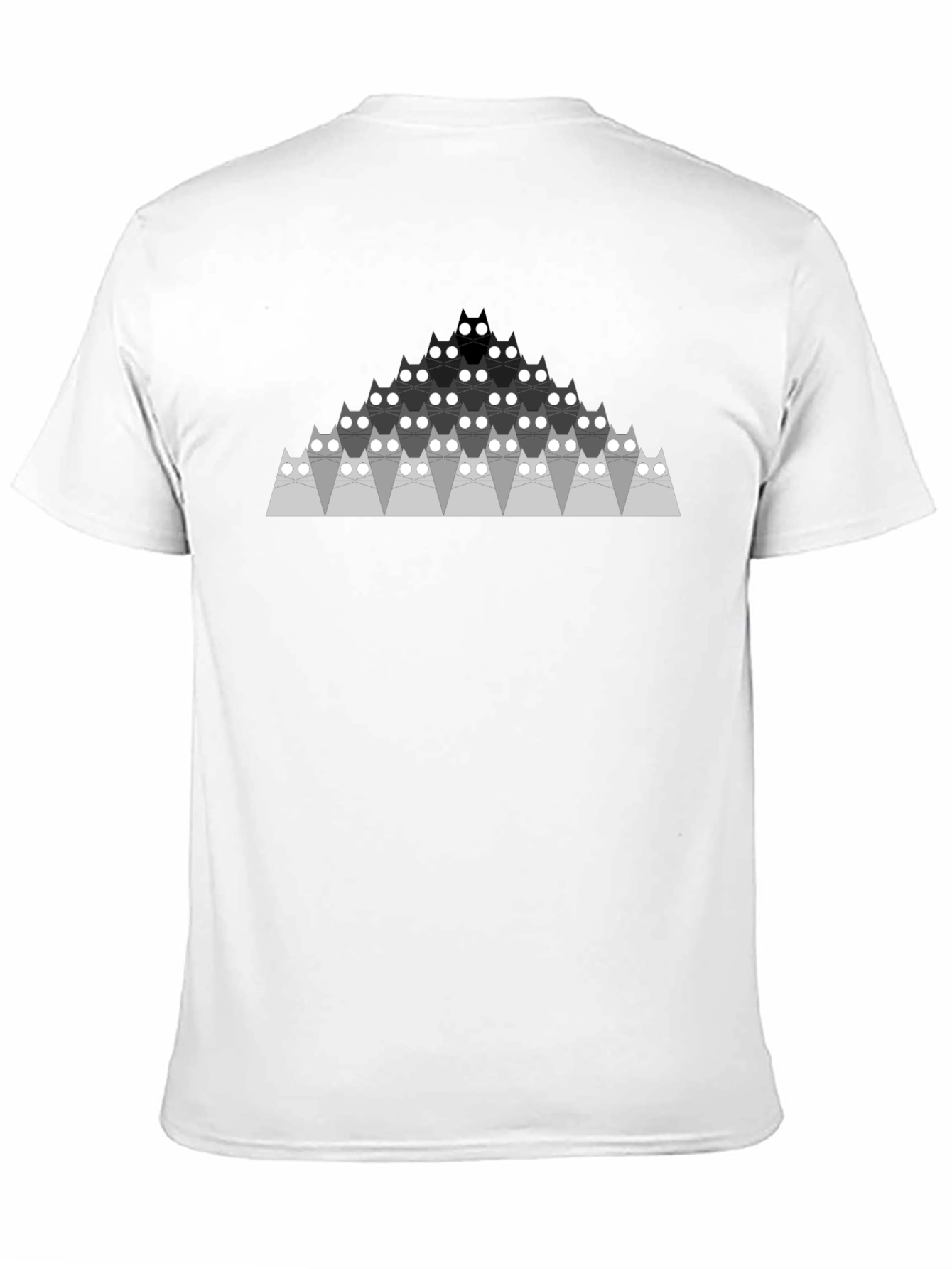 Geometric Cat Pyramid Black T-Shirt