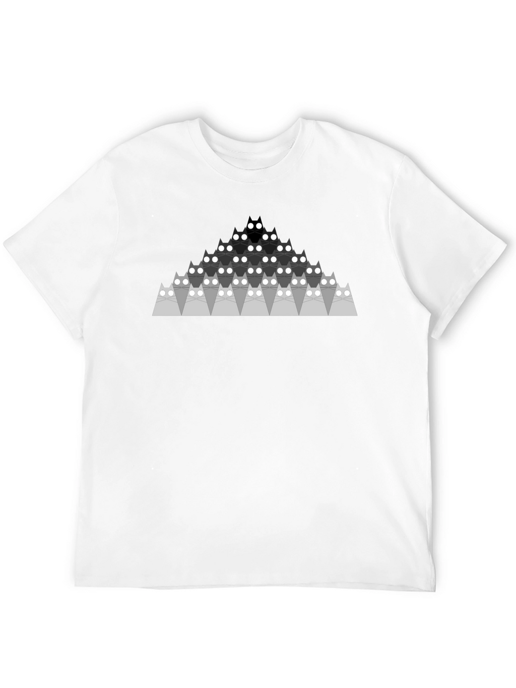 Geometric Cat Pyramid Black T-Shirt