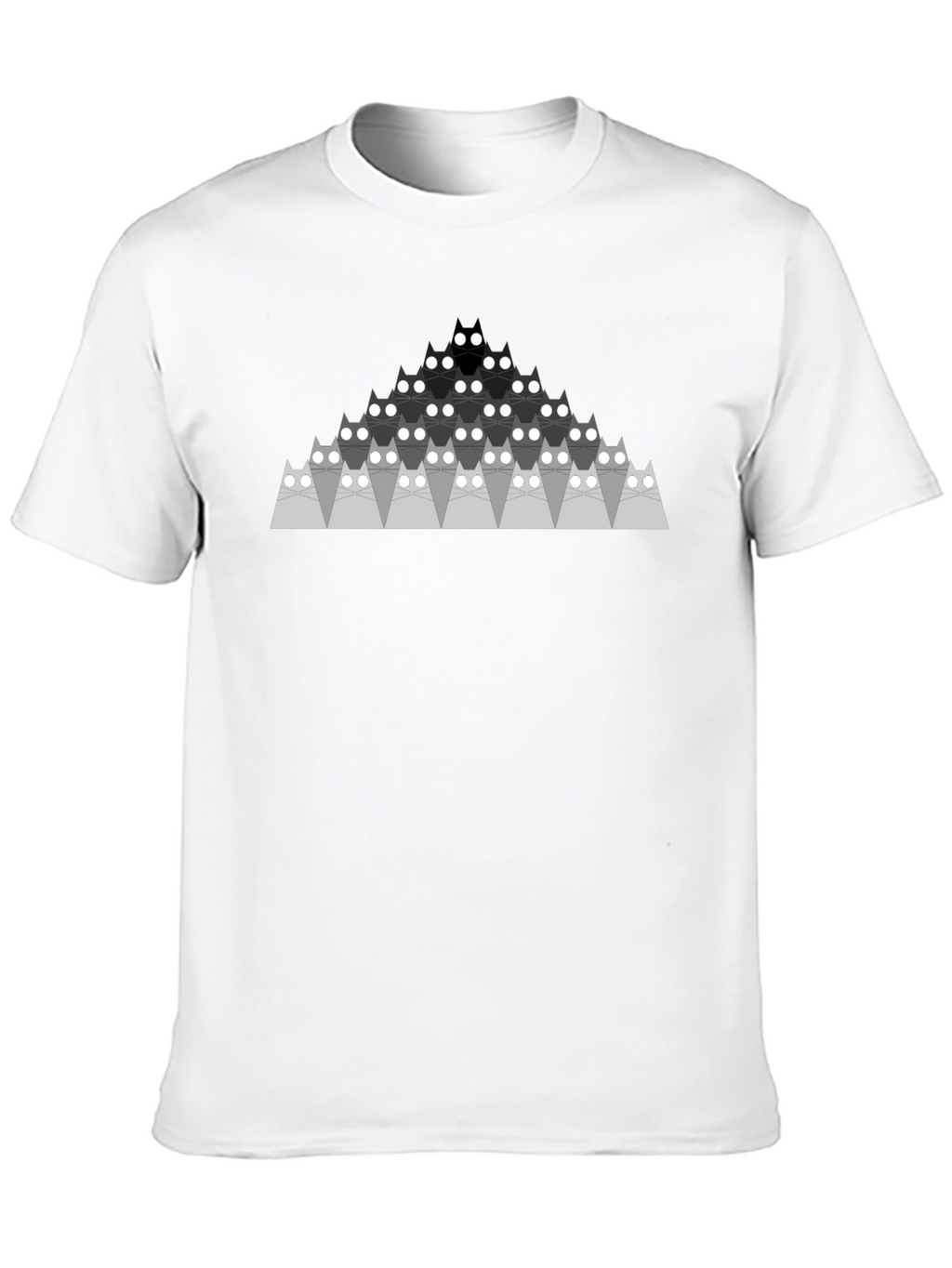 Geometric Cat Pyramid Black T-Shirt